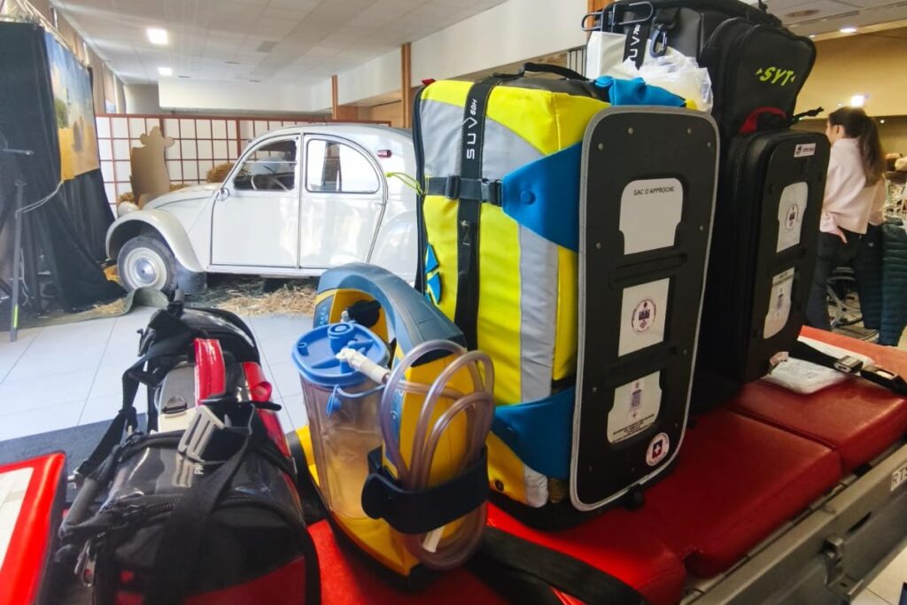 Matériel de premiers secours utilisé par la Croix Blanche 28 lors des dispositifs de secours